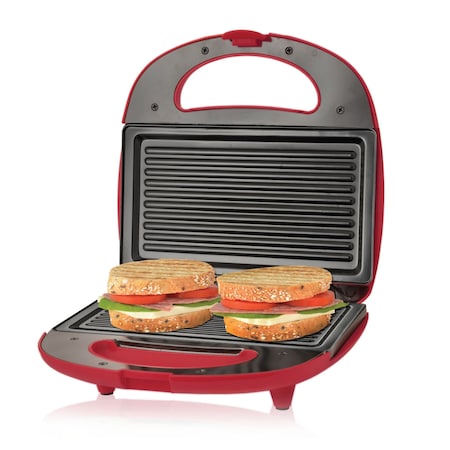 2-Slice Sandwich Maker With Non-Stick Coated Plates And Cool Touch Housing In Red